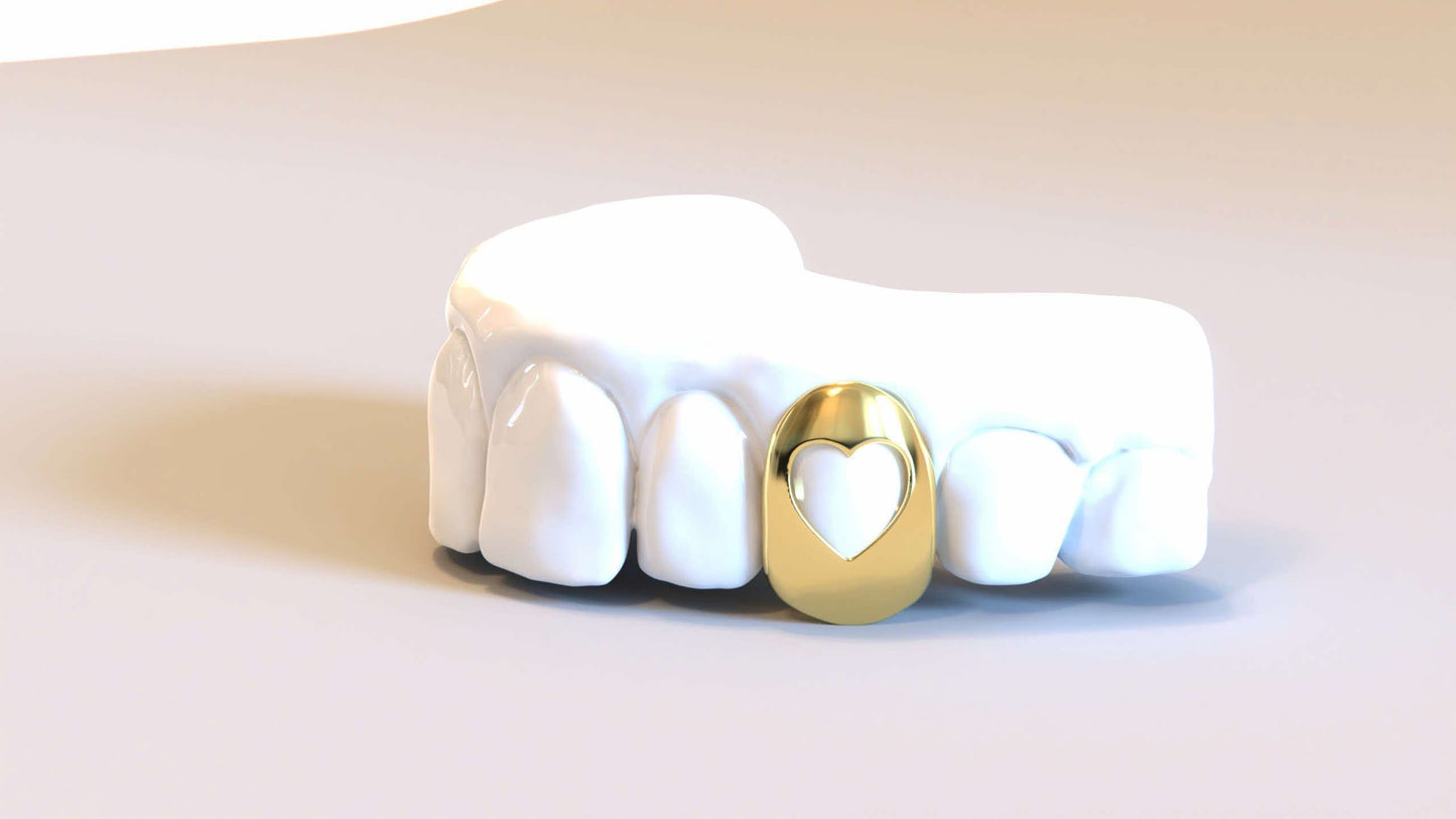 HEART CUT CUSTOM SOLID GRILLZ CAPS