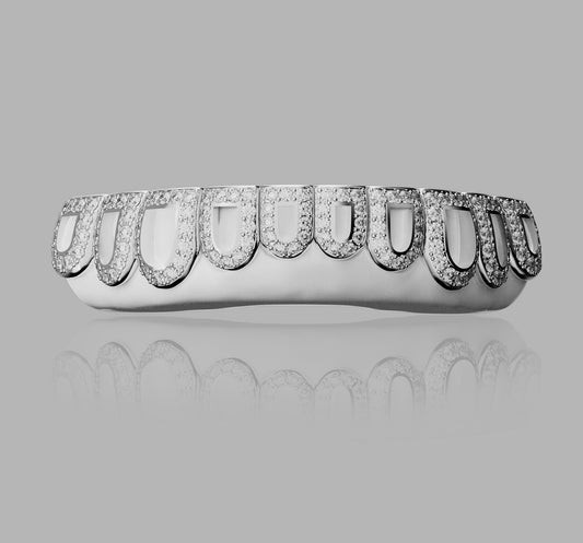 10 OPEN FACE - TRUE VVS MOISSANITES DIAMONDS GRILLZ SET