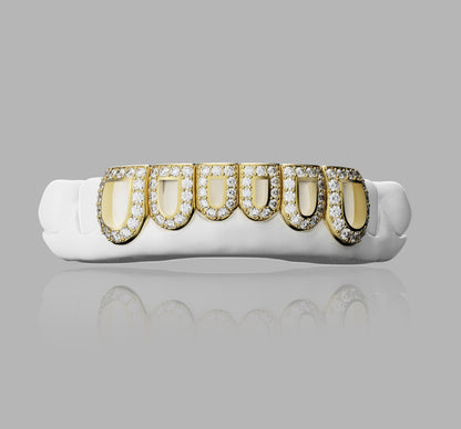 6 OPEN FACE - TRUE VVS MOISSANITES DIAMONDS GRILLZ SET