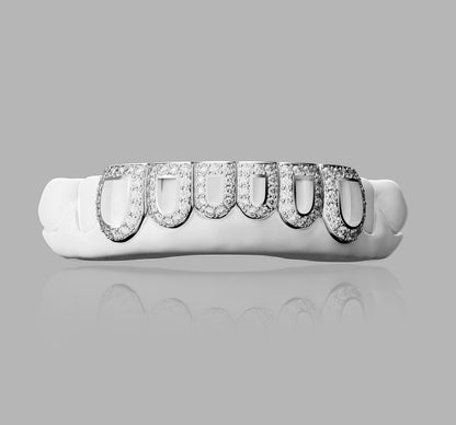 6 OPEN FACE - TRUE VVS MOISSANITES DIAMONDS GRILLZ SET