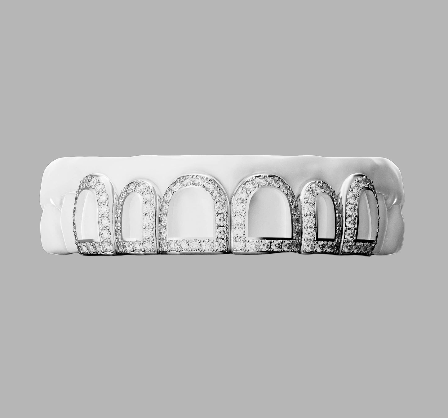 6 OPEN FACE - TRUE VVS MOISSANITES DIAMONDS GRILLZ SET