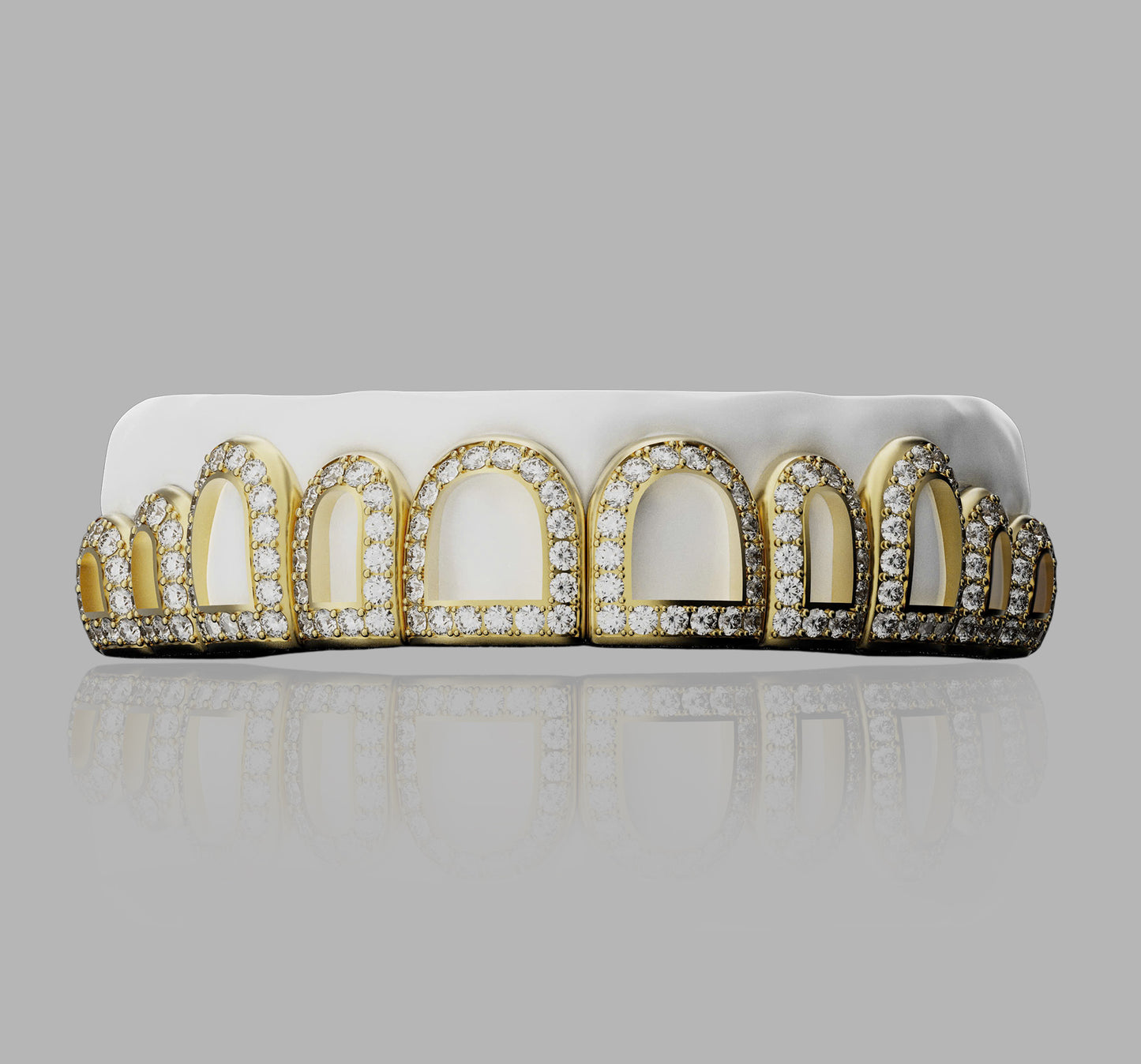 10 OPEN FACE - TRUE VVS MOISSANITES DIAMONDS GRILLZ SET